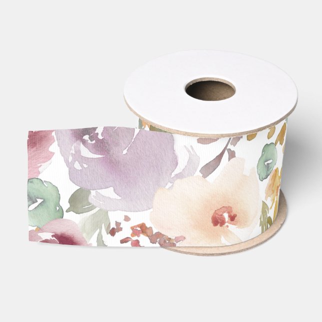 Schöne, romantische Blume mit Wasserfarbe Ripsband (Spule)