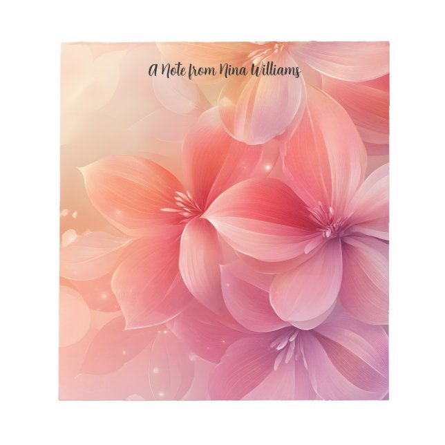 Schöne romantische Blume Notizblock (Vorderseite)