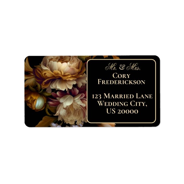 Schöne romantische Dunkle Welt Blume Adressaufkleber (Vorne)