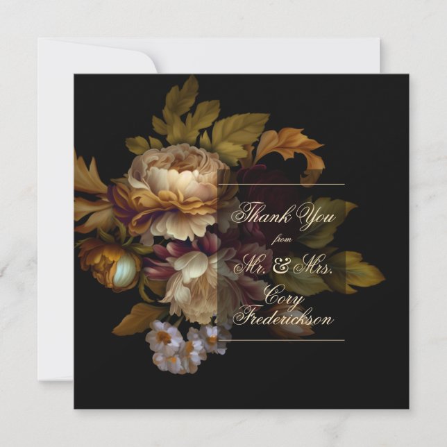 Schöne romantische Dunkle Welt Blume Dankeskarte (Vorderseite)