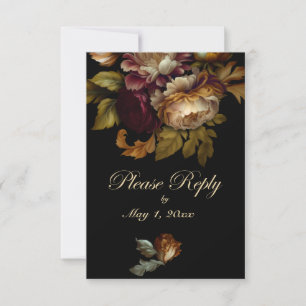 Schöne romantische Dunkle Welt Blume RSVP Karte