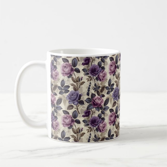 Schöne romantische Frühlingsrosa Girl-Blume Kaffeetasse (Links)
