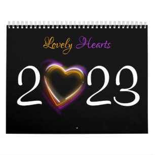 Schöne romantische Herzen 2023 Kalender