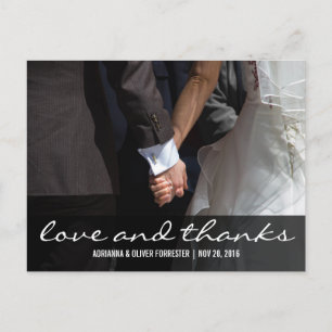 Schöne romantische Paare Foto Hochzeit Vielen Dank Postkarte