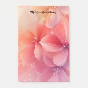 Schöne romantische rosa Blume Post-it Klebezettel