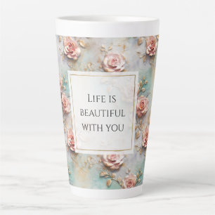 Schöne romantische Rosatönen Romantische Rose Milchtasse