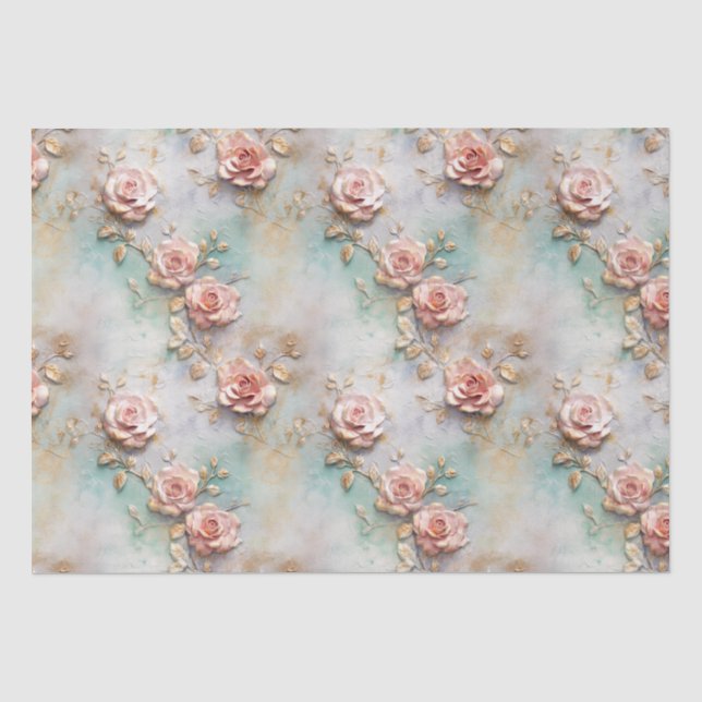 Schöne romantische Rosatönen Romantische Rose Seidenpapier (Vorderseite)