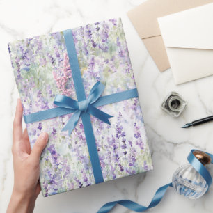 Schöne romantische violette Blumen Junggesellinnen Geschenkpapier