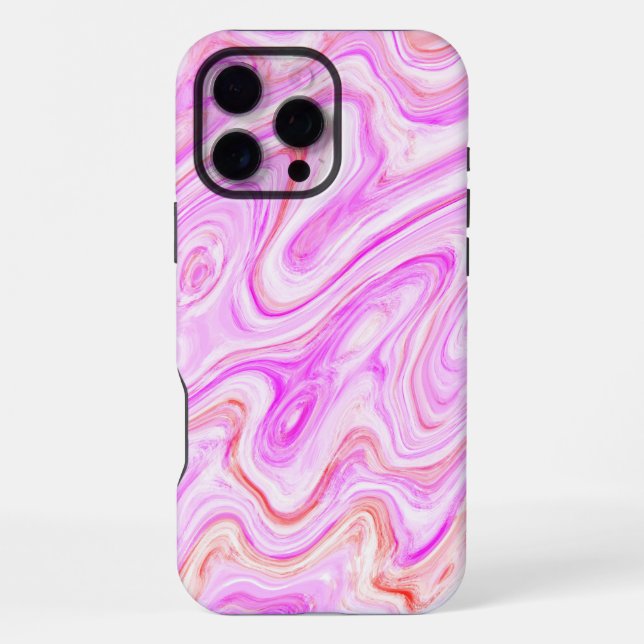 Schöne rosa Abstrakte Marmortextur iPhone 16 Pro Max Hülle (Rückseite)