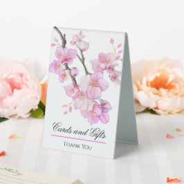 Schöne Rosa Aquarellkirsche Sakura Blüten Tischaufsteller