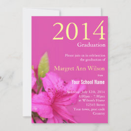 Schöne rosa Azalea Blume Abschluss Einladung