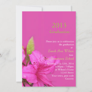Schöne rosa Azalea Blume Abschluss Einladung