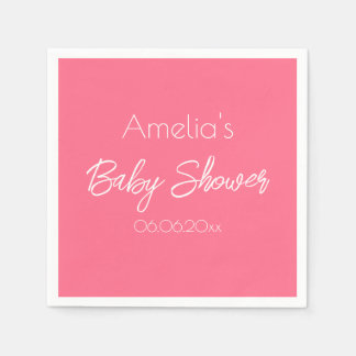 Schöne rosa Babyparty-Personalisierung Serviette