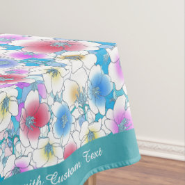 Schöne rosa blaue Blumengestelle Personalisiert Tischdecke