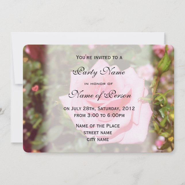 Schöne rosa Blume alle Party Einladungen (Vorderseite)