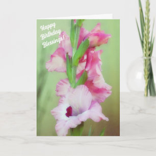 Schöne rosa Blume Bibel Glaube Geburtstagskarte Karte