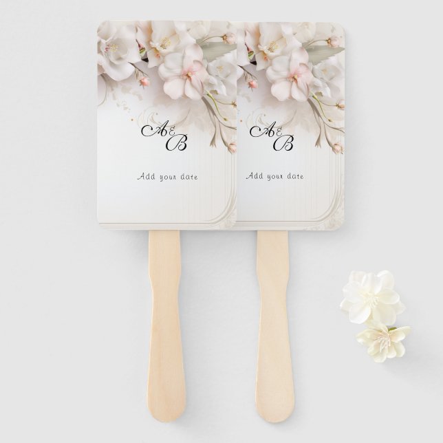 Schöne, rosa Blume Fächer (Vorne und Hinten)