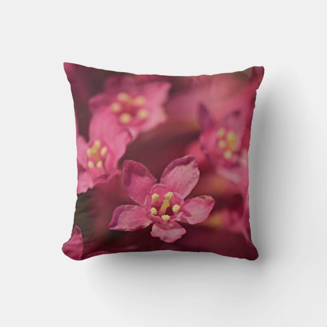 Schöne rosa Blume Kissen (Vorderseite)