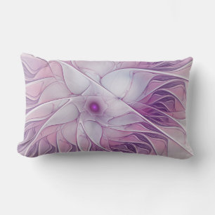 Schöne rosa Blume Moderne Abstrakte Fraktal Kunst, Lendenkissen