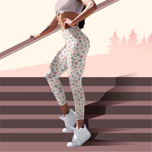 Schöne rosa Blume Muster Leggings (Von Creator hochgeladen)