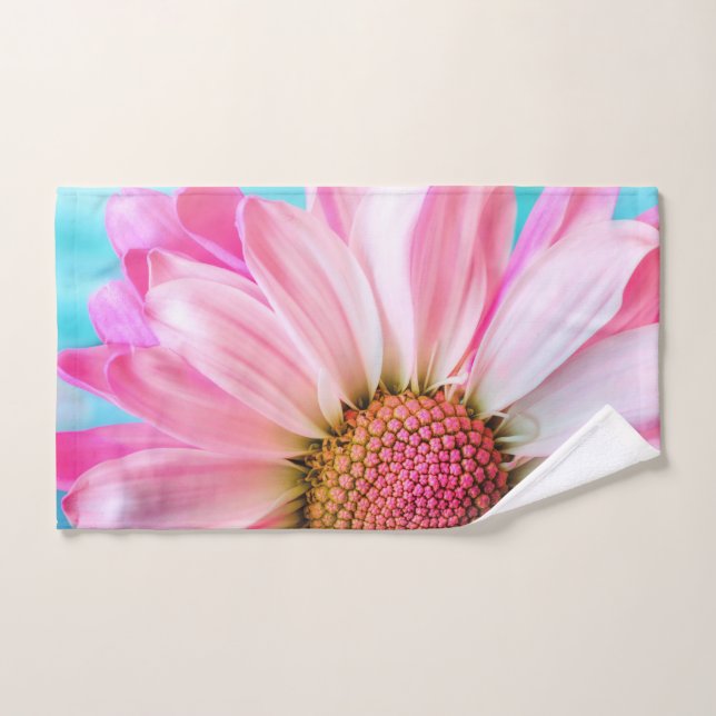 Schöne rosa Blume Nah Up Foto Badhandtuch Set (Handtuch)