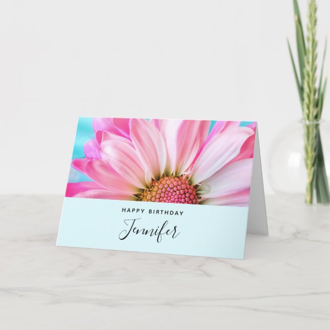 Schöne rosa Blume Nah Up Foto Geburtstag Karte (Vorderseite)