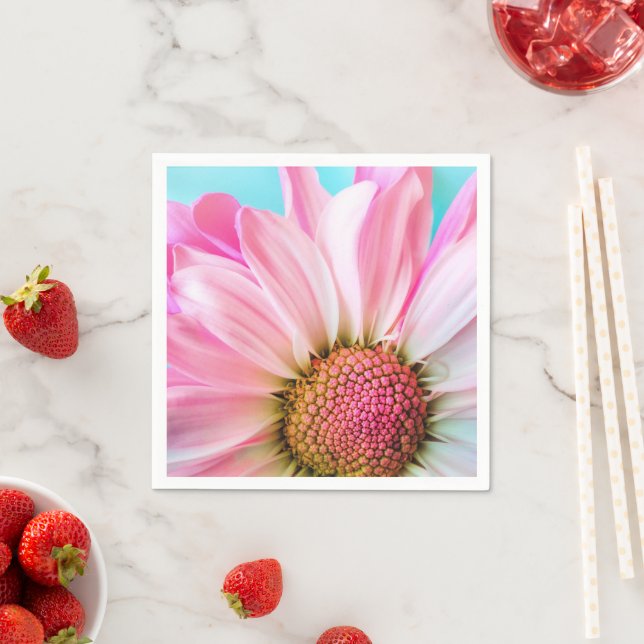 Schöne rosa Blume Nah Up Foto Serviette (Beispiel)