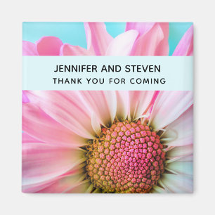 Schöne rosa Blume Nahes Foto Hochzeit Magnet