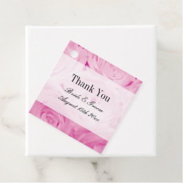 Schöne Rosa Blume Printdesign Hochzeit Geschenkanhänger