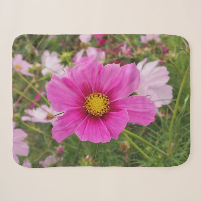 Schöne rosa Blume Sherpadecke (Vorderseite (Horizontal))