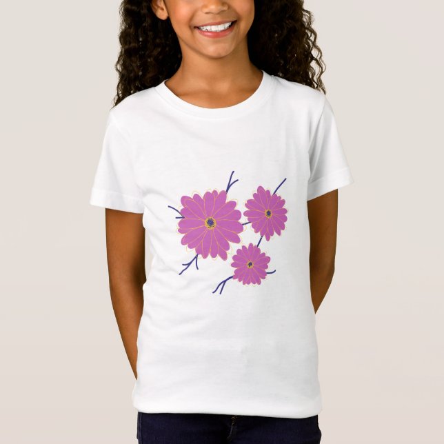 Schöne rosa Blume T-Shirt (Vorderseite)