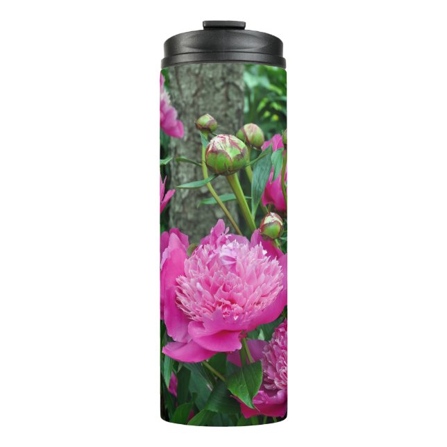Schöne Rosa-Blume Thermosbecher (Vorderseite)