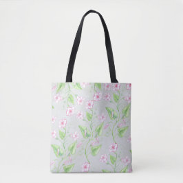 Schöne rosa Blume Wasserfarben Muster | Tasche