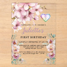 Schöne rosa Blume zum ersten Geburtstag