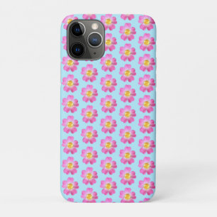 Schöne rosa Blumen auf hellblau Case-Mate iPhone Hülle