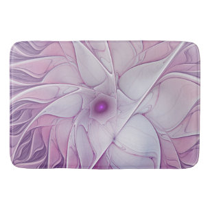 Schöne rosa Blumen moderne abstrakte Fraktalkunst Badematte