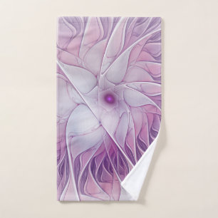 Schöne rosa Blumen moderne abstrakte Fraktalkunst Handtuch
