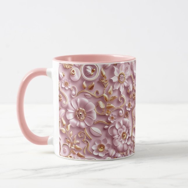 Schöne Rosa-Blüte Tasse (Links)