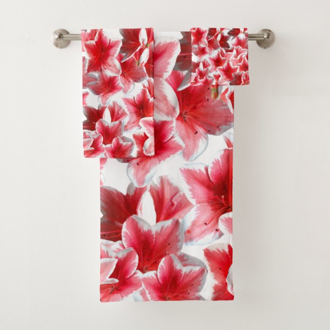 Schöne rosa Blüten Badezimmer Handtuch Set (Insitu)