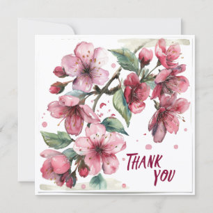 Schöne rosa Blüten Dankeschön-Karte. Dankeskarte