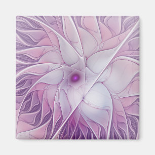 Schöne rosa Blüten moderne abstrakte Fraktalkunst Magnet