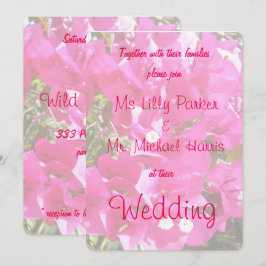 Schöne rosa Bougainvillea PrinsenWedding Einladung