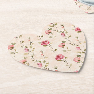 Schöne rosa cremefarbene Rosen Blumen Hochzeit Untersetzer
