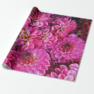 Schöne rosa Dahlien Geschenkpapier