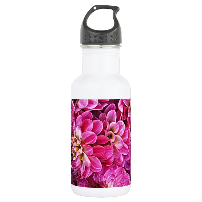 Schöne rosa Dahlien Trinkflasche (Vorderseite)