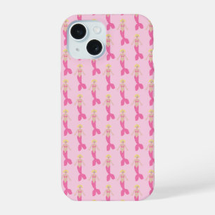 Schöne rosa Fantasy-Meerjungfrau gemustert iPhone 15 Hülle