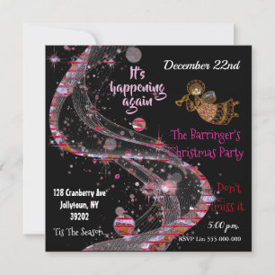 Schöne rosa Feier Weihnachten Party Spaß Einladung