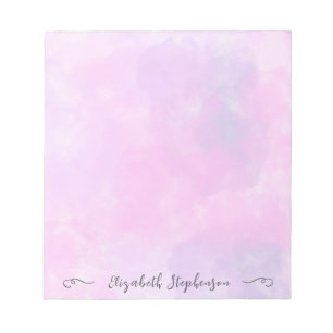 Schöne rosa feminine Aquarell-Name Notizblock