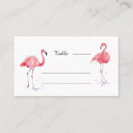 Schöne rosa Flamingo Wasserfarbe Platzkarte