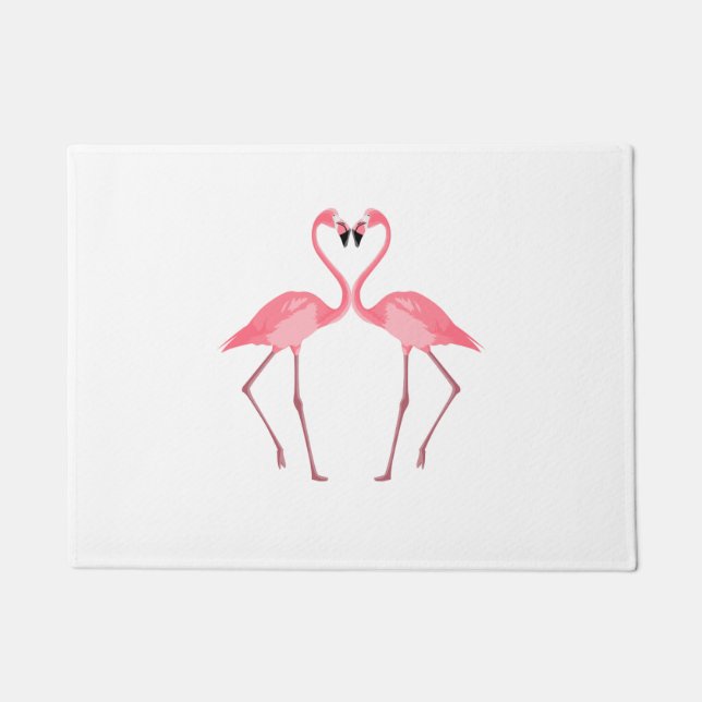 Schöne rosa Flamingos-Liebe Fußmatte (Vorderseite)